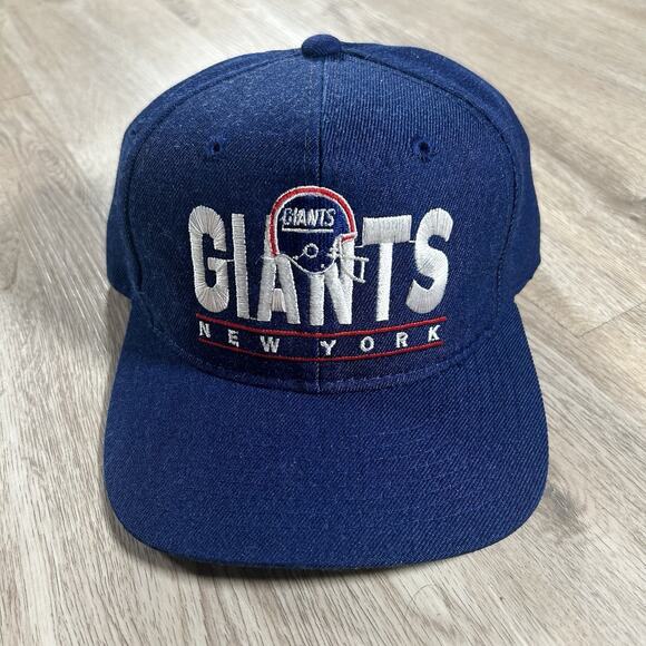 Vintage New York Giants Hat Snapback NFL Football Blue Youngan Bar Line Wool Cap - Picture 1 of 9